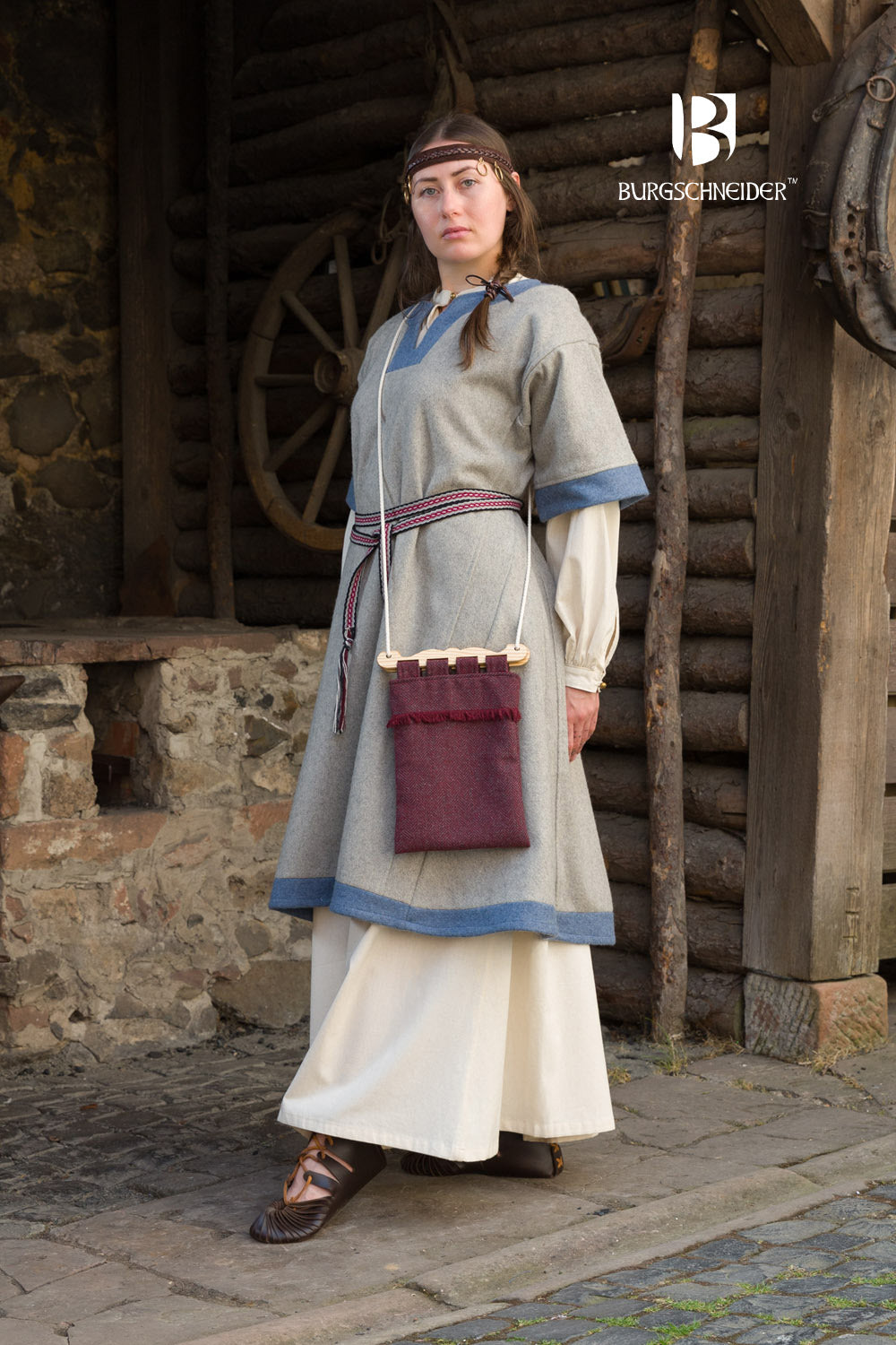 Rus Dress Luiza Light Grey/Light Blue L