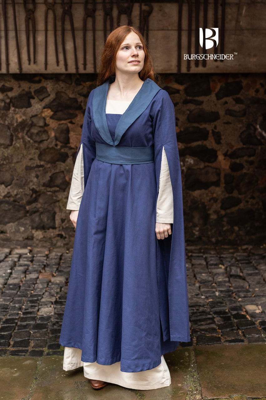 Burgschneider - Dress Agnes Dark Blue/Woad Blue, S, Adult, female (High Medieval, ren fair, cosplay) Burgschneider - Dress Agnes Dark Blue/Woad Blue, S, Adult, female (High Medieval, ren fair, cosplay)
