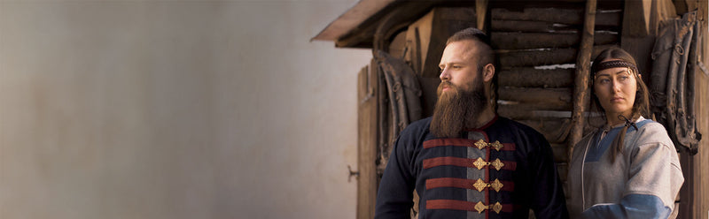 Medieval darkblue Kyivan caftan and dress