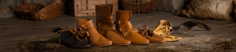Medieval shoes in leather