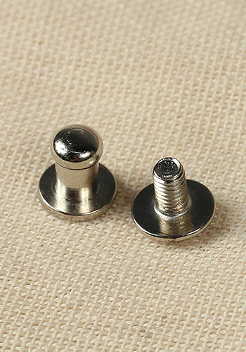 Button Fabric Rivet Button Rivet 5x, 7,6 x 4,5mm, M3, Brass/Nickel