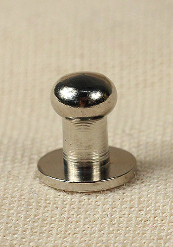 Button Rivet 5x, 9,5 x 6,2mm, M3, Brass/Nickel