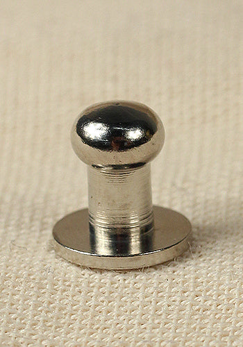 Remache de botón 5x, 9,5 x 6,2 mm, M3, latón/níquel