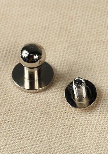 Button Fabric Rivet Button Rivet 5x, 9,8 x 6,8mm, M3, Brass/Nickel