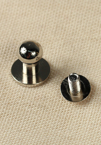 Button Rivet 5x, 9,8 x 6,8mm, M3, Brass/Nickel
