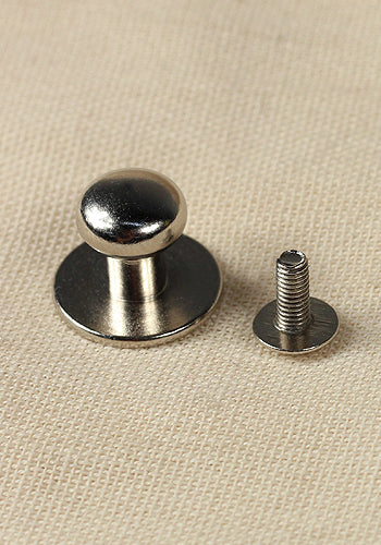 Button Rivet 5x, 12 x 9,8mm, M3, Brass/Nickel