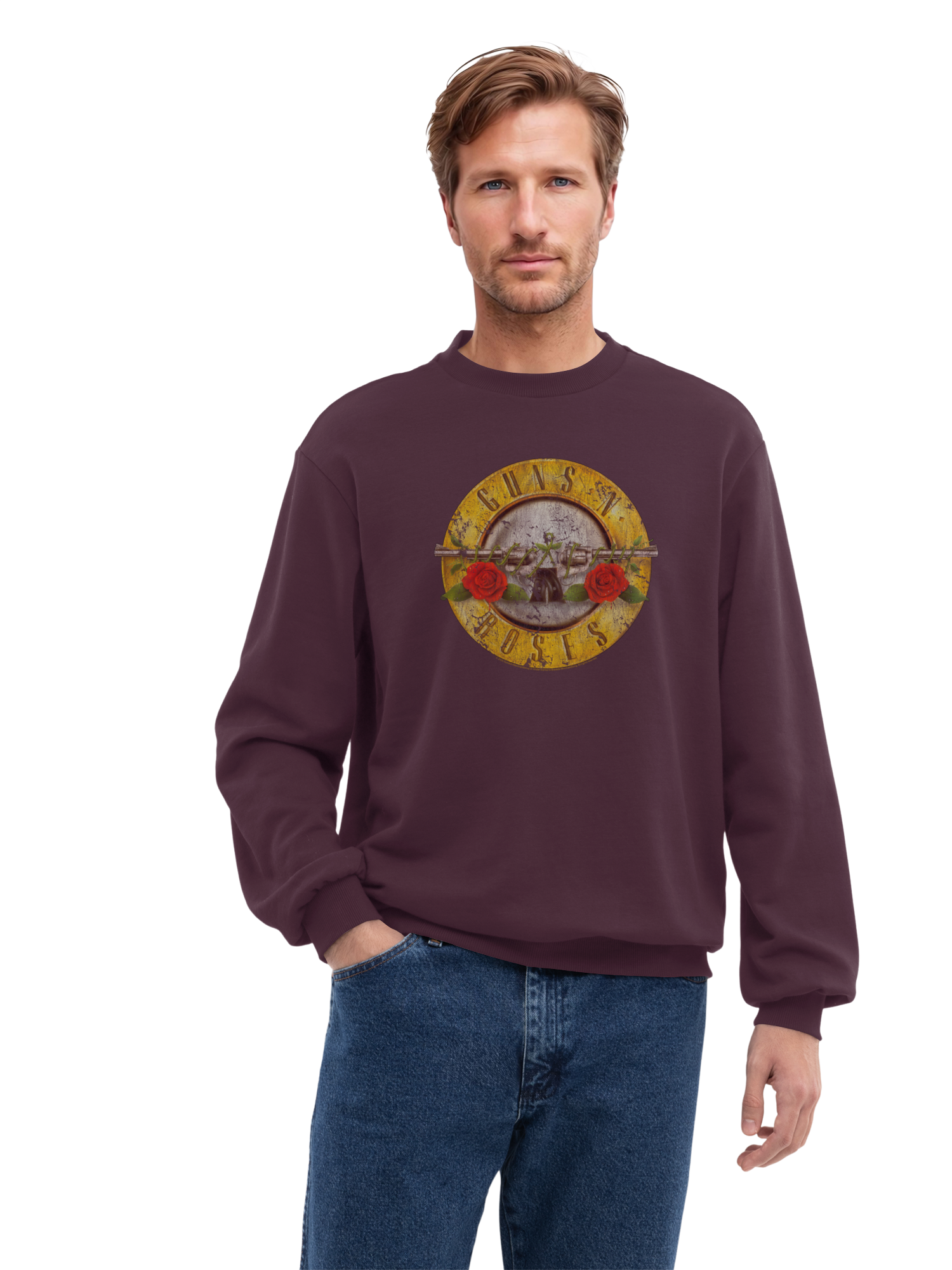 Guns N 'Roses Logotipo de bala Vintage para hombre sudadera regular