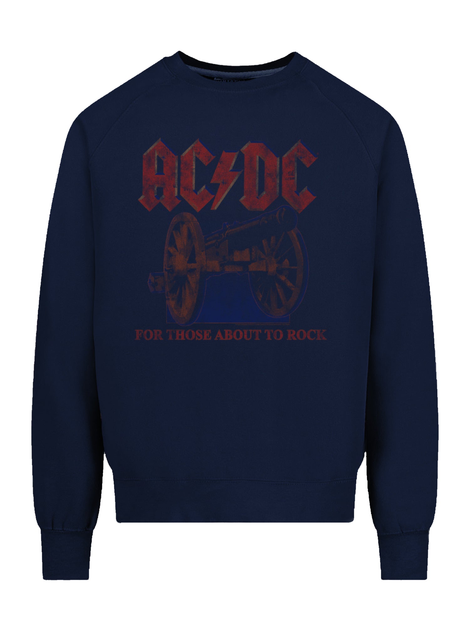 AC/DC para aquellos a punto de rockear Canon con la tripulación vintage de raglán de lana