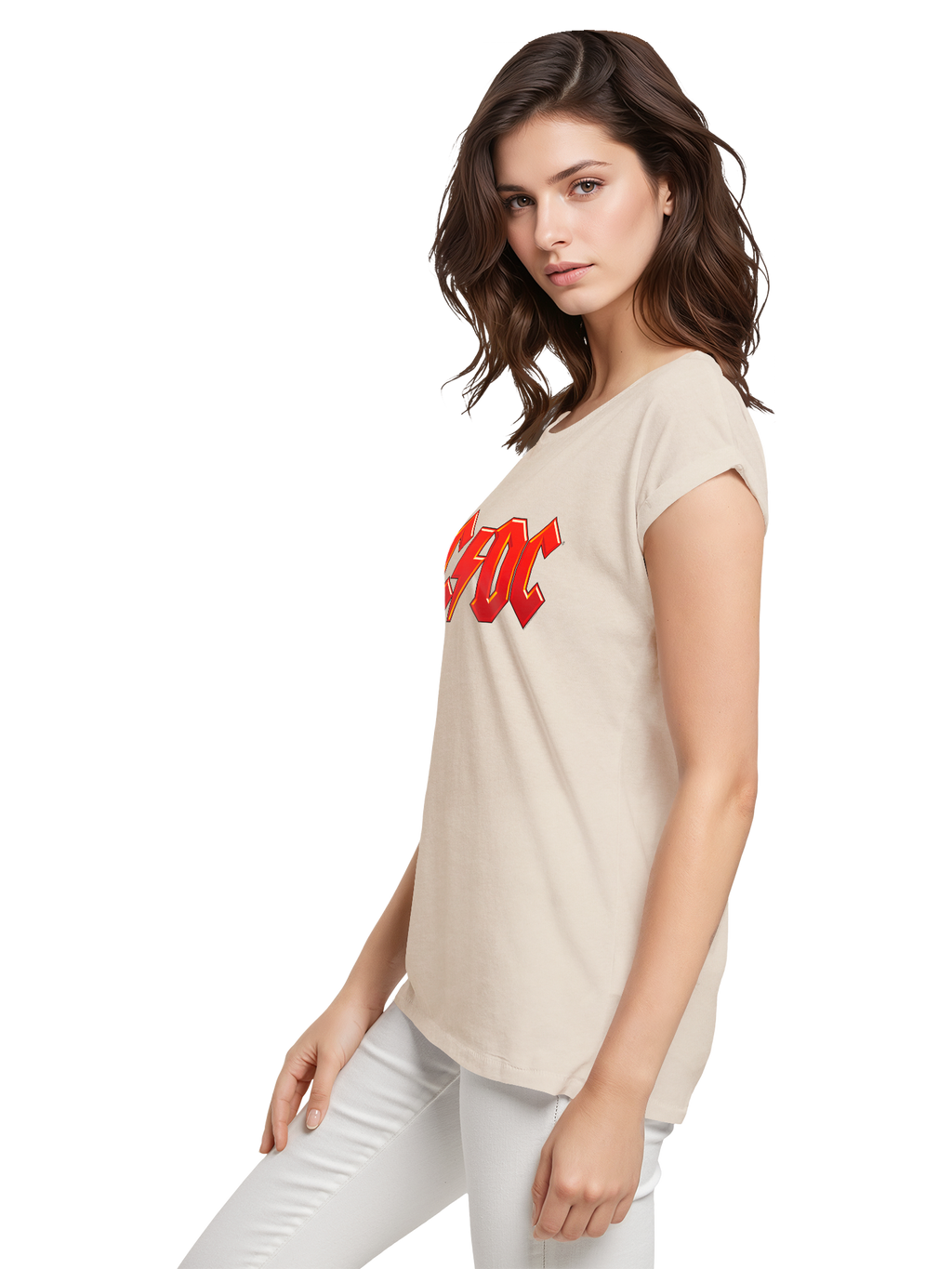 ACDC Dunkelrotes Logo Damen T-Shirt