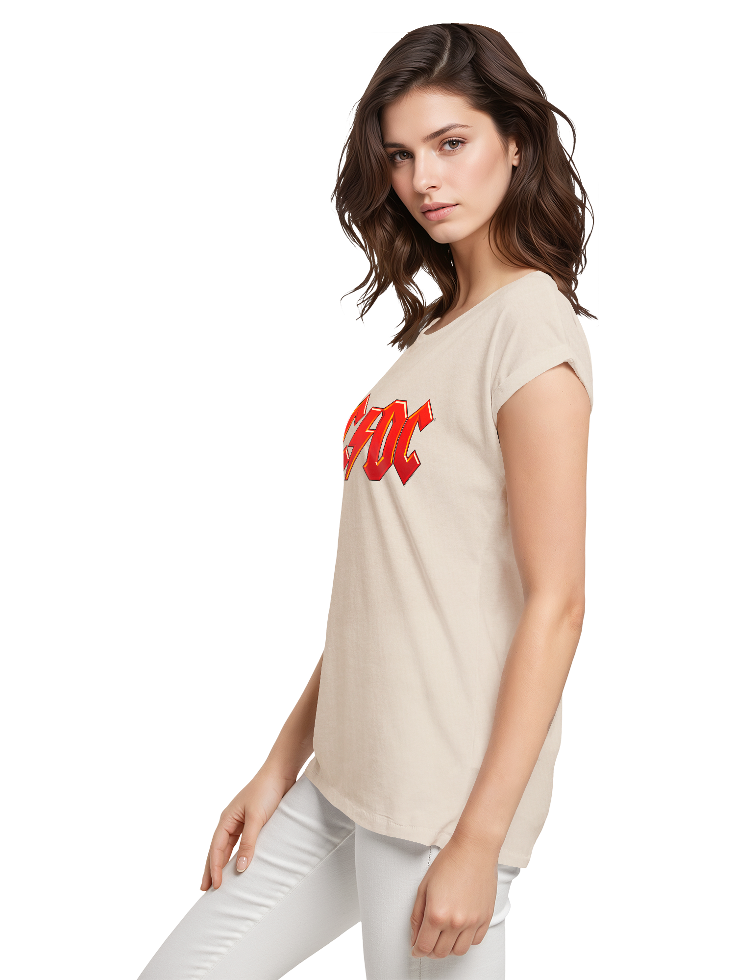 ACDC Dunkelrotes Logo Damen T-Shirt