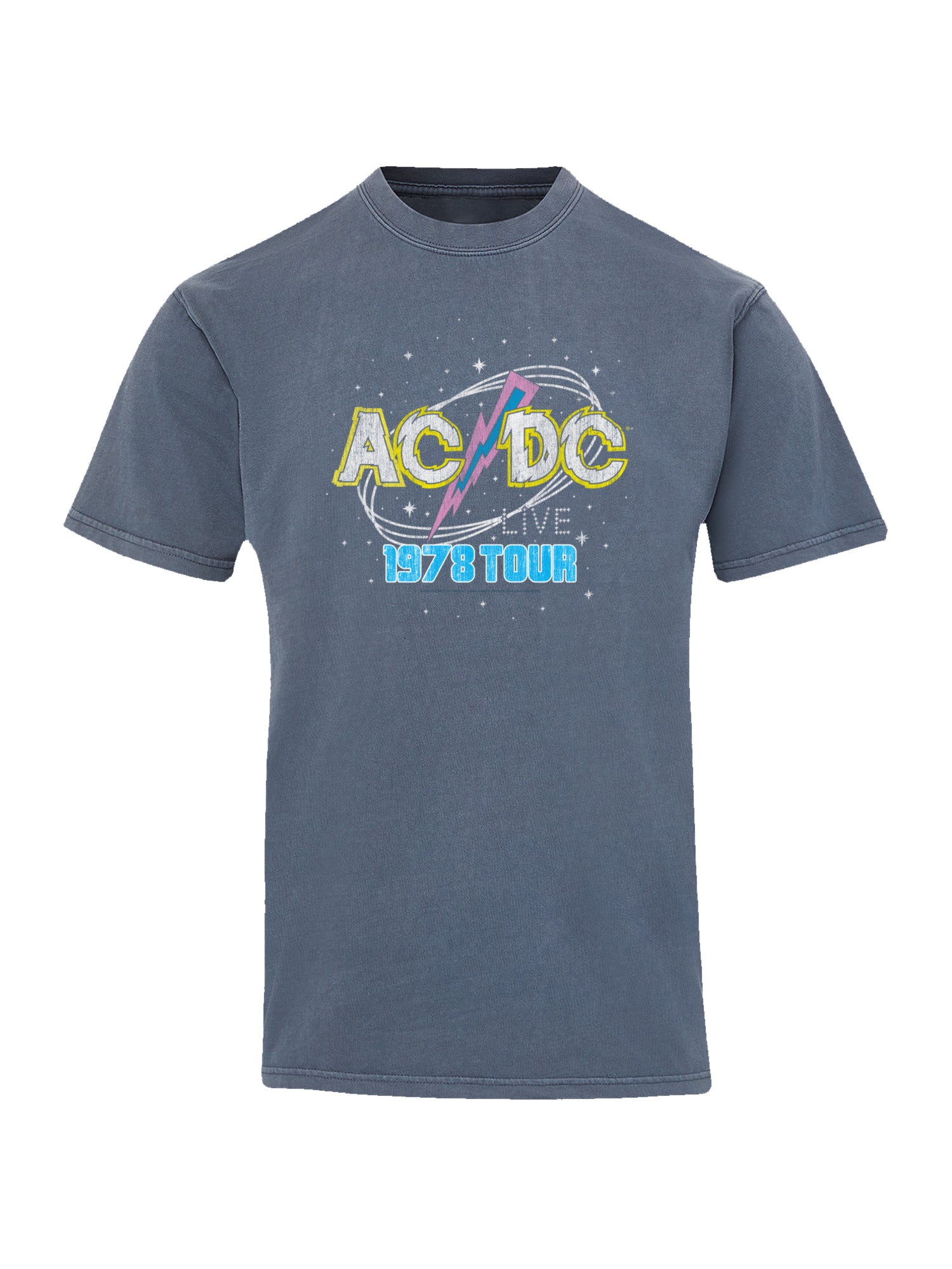 ACDC 1981 Visite en direct avec un tee-shirt de couleur côtière