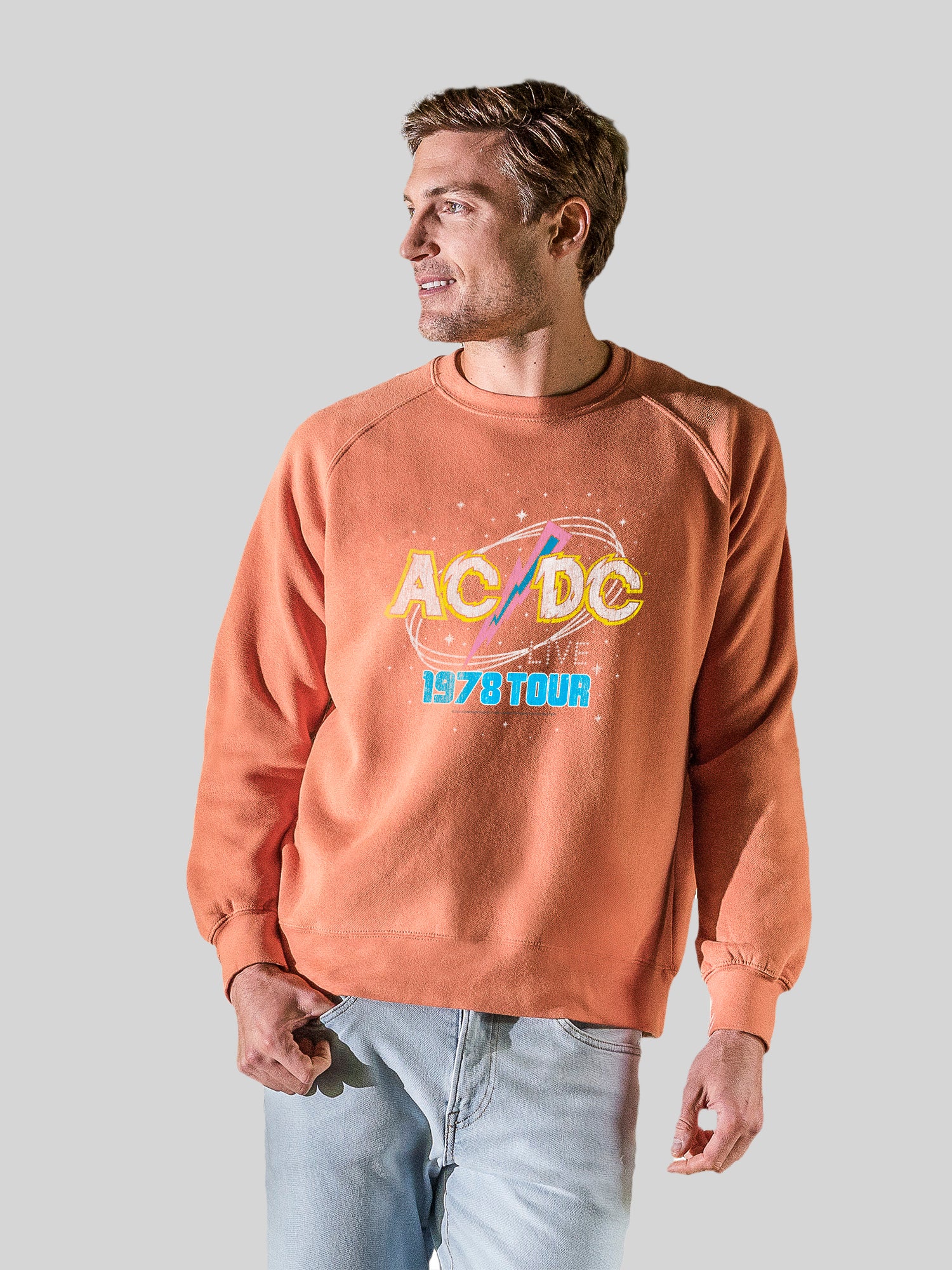 ACDC 1981 Live Tour with Vintage Fleece Raglan Crew