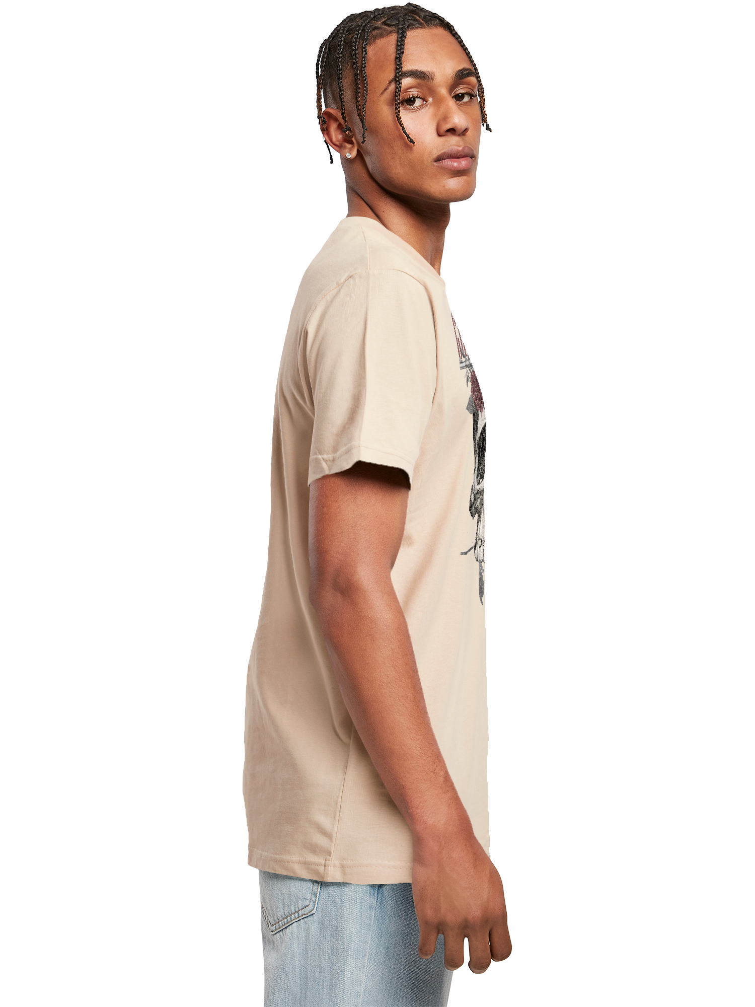 Guns N' Roses Roses Skull with T-Shirt Round Neck