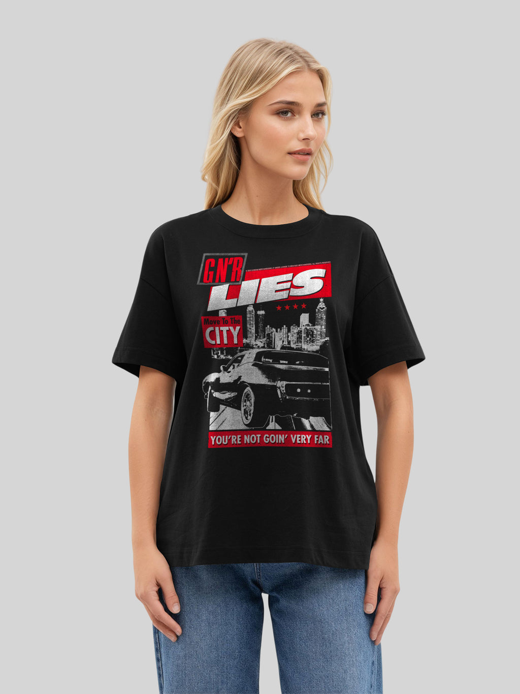 Guns N 'Roses Lies City | Tee de gran tamaño para mujeres