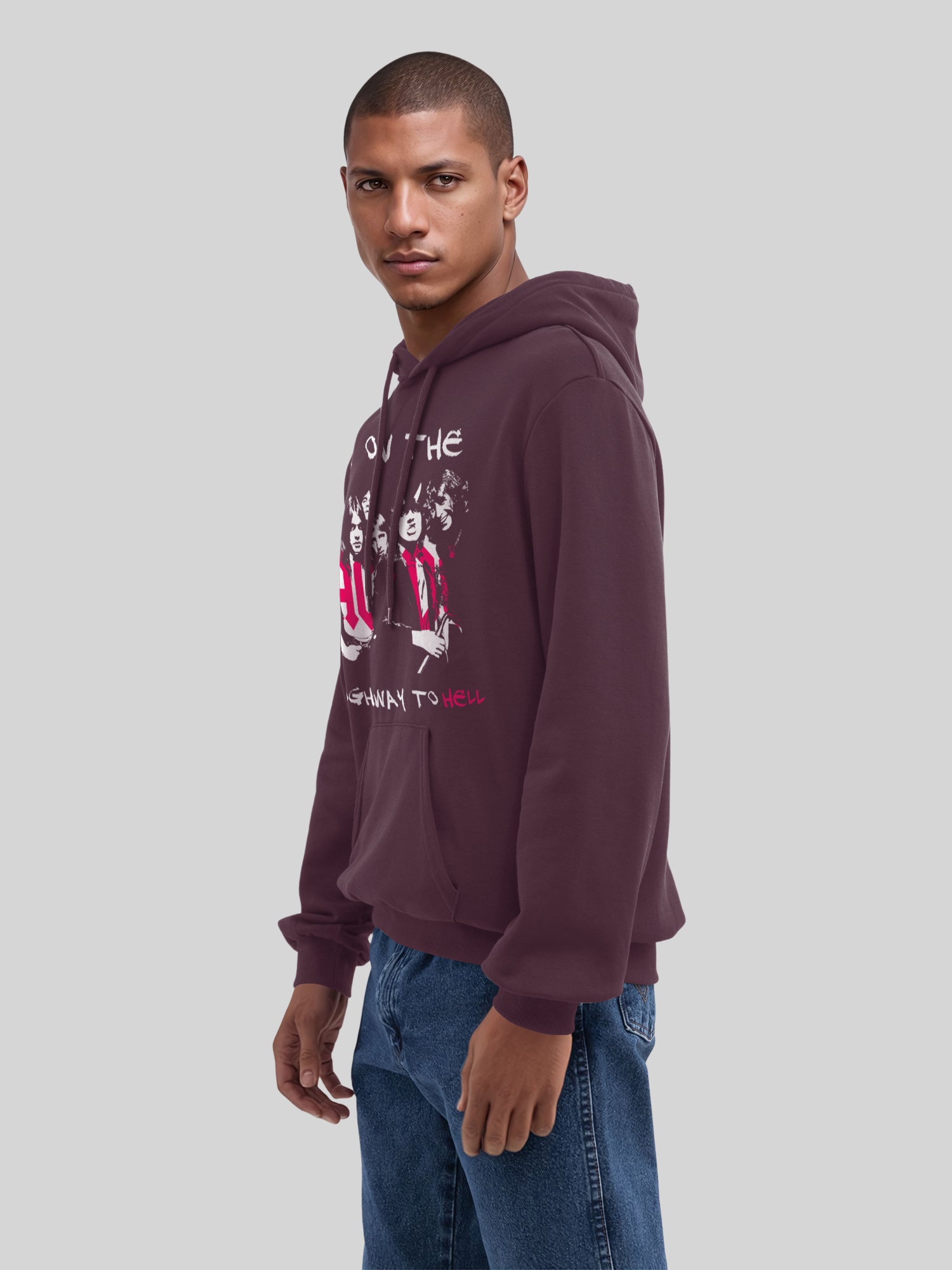 AC / DC Je suis sur l'autoroute à l'enfer à sweat à capuche organique pour hommes