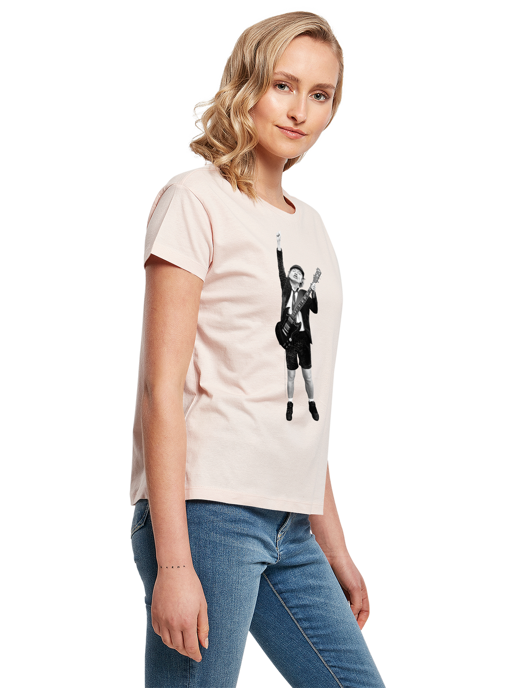 ACDC Angus Young Cut Out with Ladies Box Tee