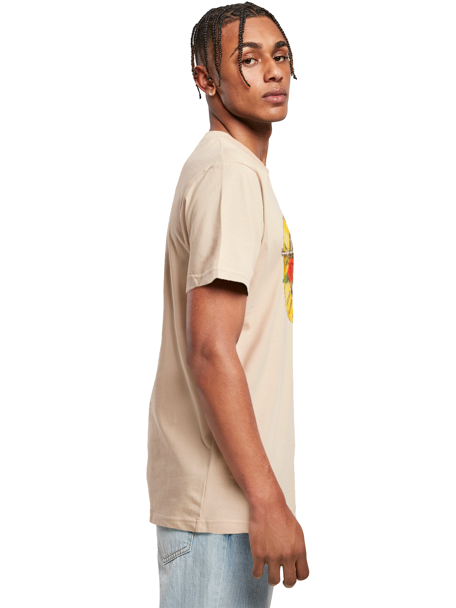 Camiseta redonda de la camiseta del logotipo de la bala de las pistolas 'n' rosas