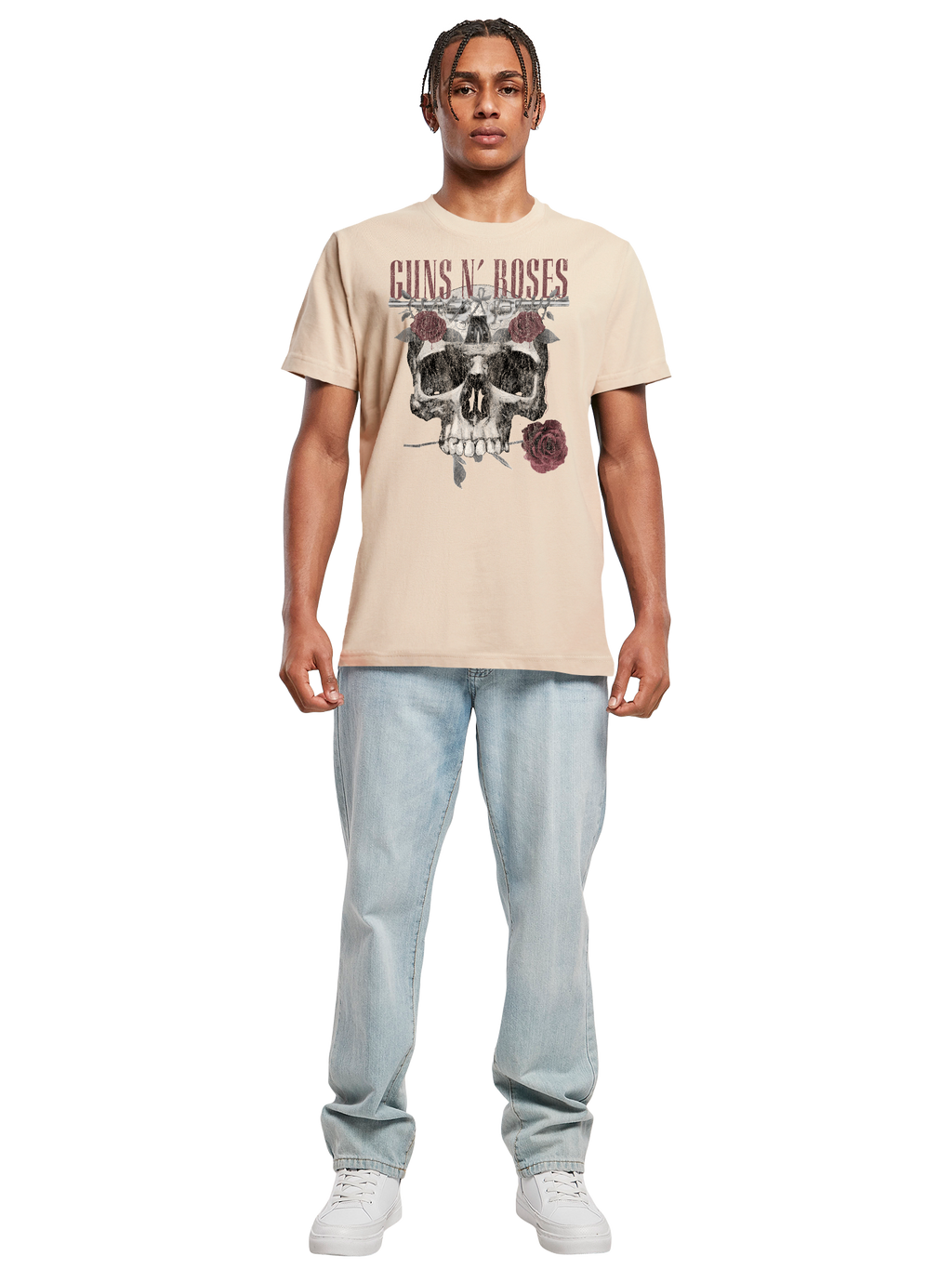 Guns N' Roses Roses Skull with T-Shirt Round Neck