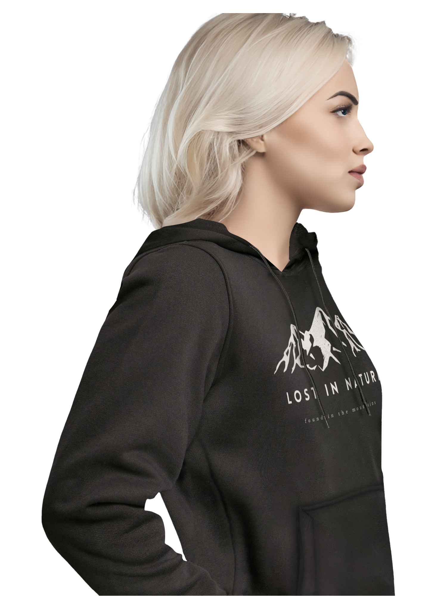 Sweat à capuche lourde perdu dans la nature