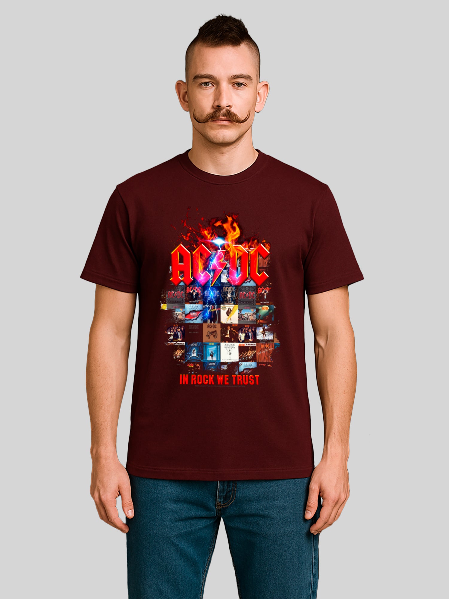 AC / DC dans Rock We Trust L'album couvre le t-shirt organique masculin