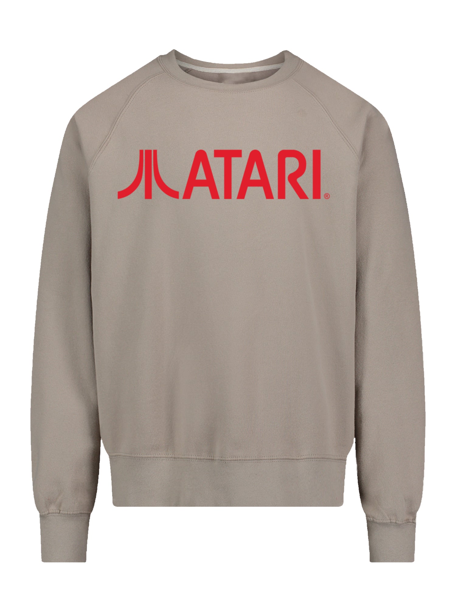 Atari Games Logo Red Retro Gaming Horizontal with Vintage Fleece Raglan Crew