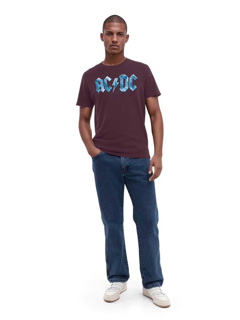 ACDC Herren T-Shirt mit blauem Eis-Logo