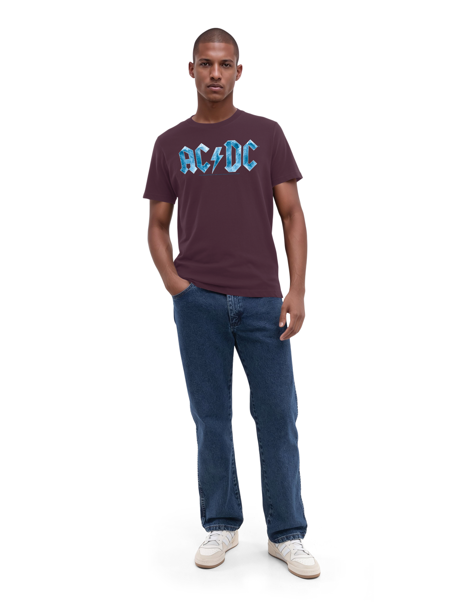 ACDC Herren T-Shirt mit blauem Eis-Logo