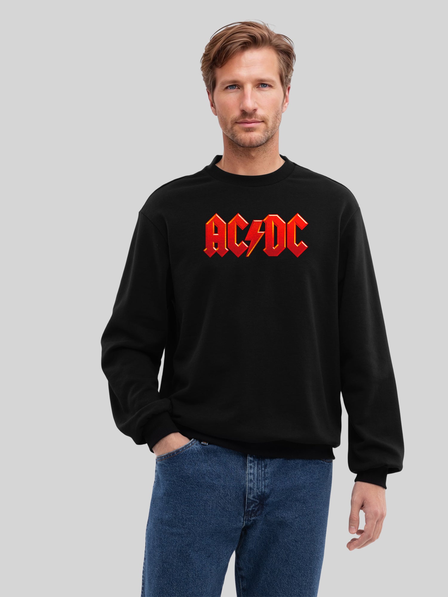 ACDC Dunkelrotes Logo Herren Sweatshirt