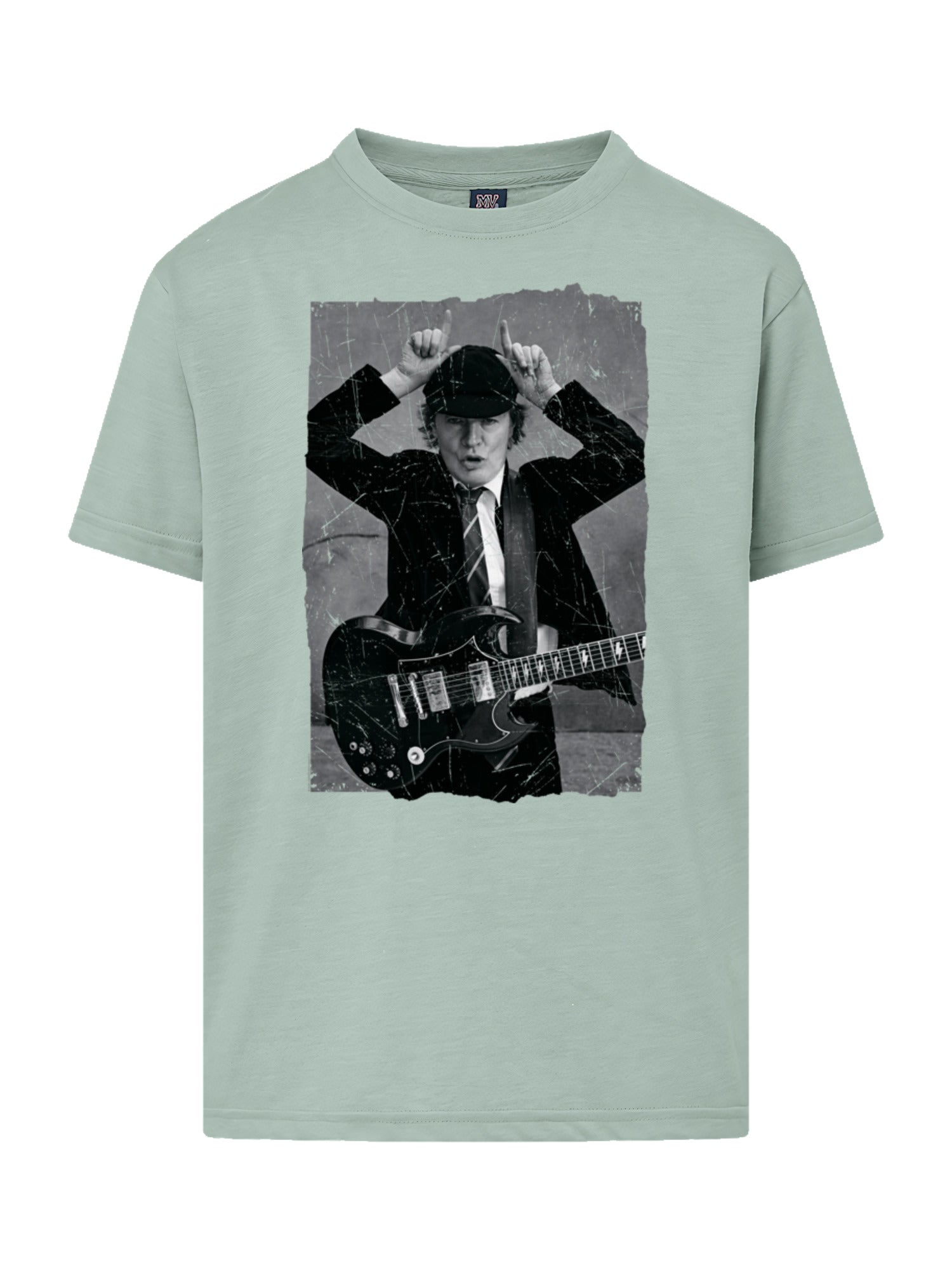 AC/DC Angus Foto de angustia joven con camiseta de amigo juvenil