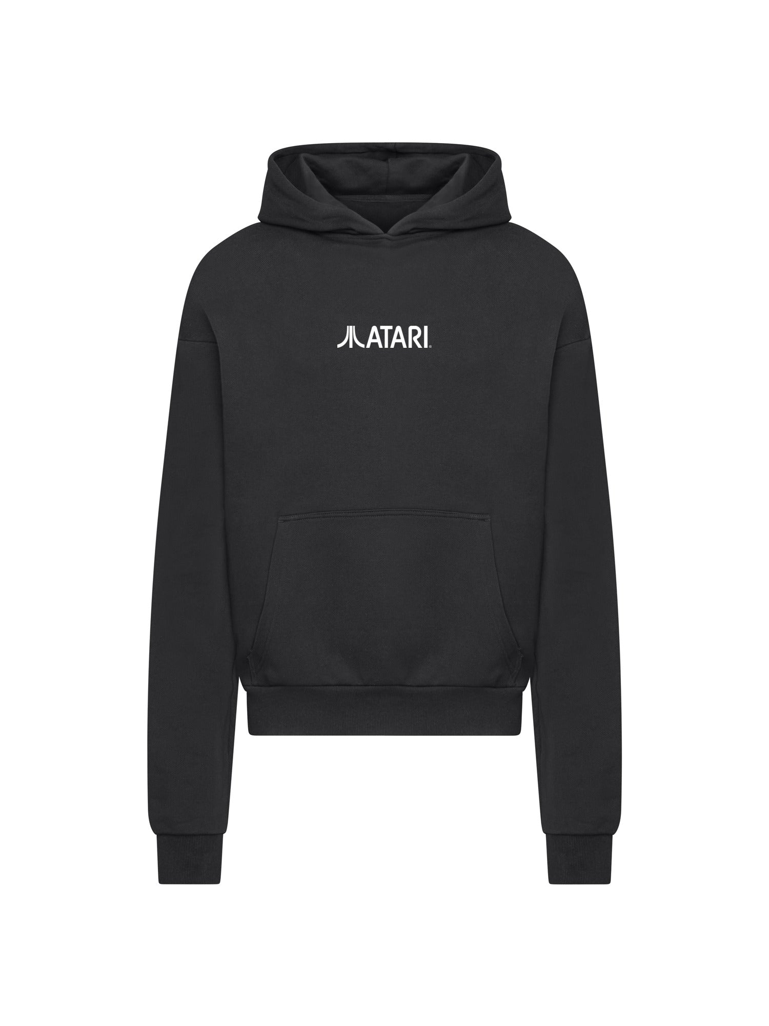 Atari Games Logo White Retro Gaming Horizontal and Atari Gravitar Box Cover with Ultra Heavy Hoody