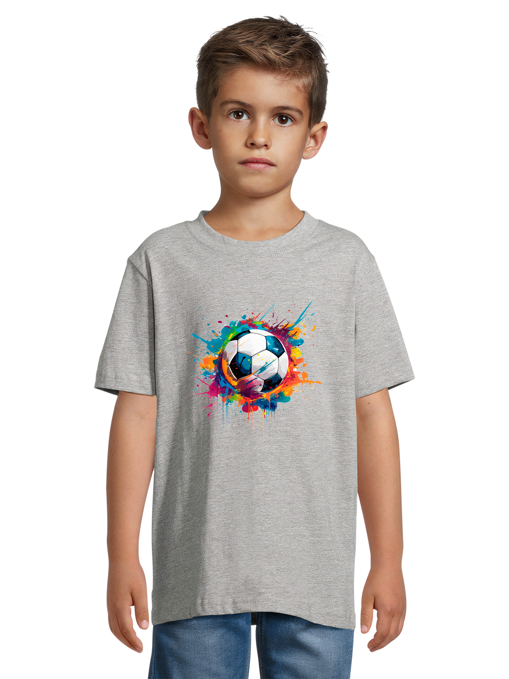 T-shirt pour enfants de ballon de football coloré