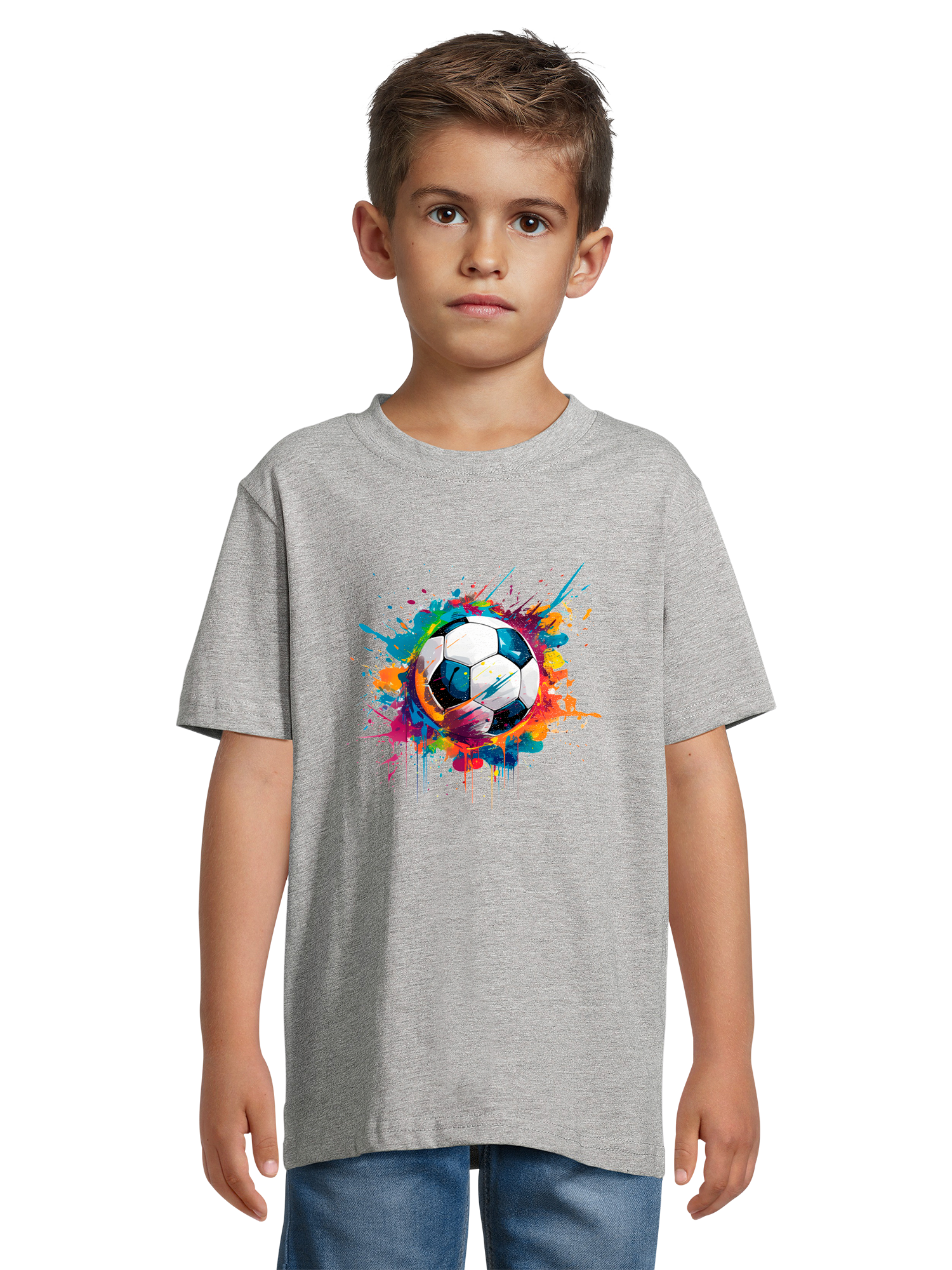 T-shirt pour enfants de ballon de football coloré