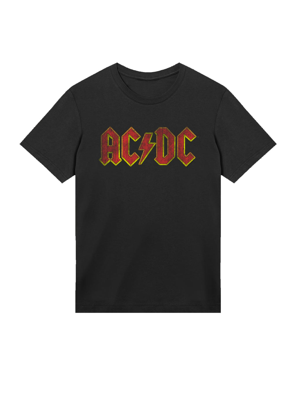 T-shirt organique masculin de logo rouge en détresse AC / DC