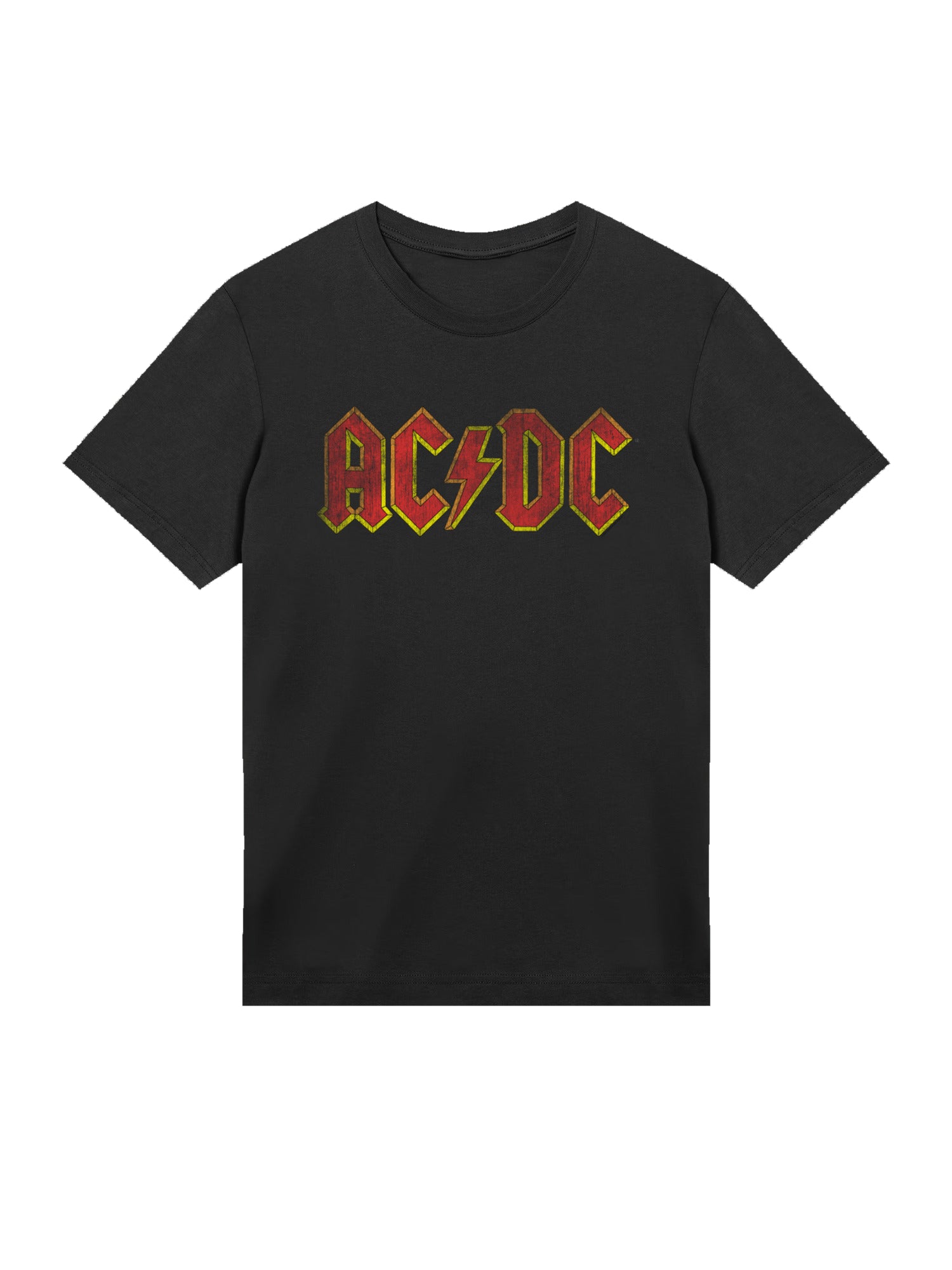 T-shirt organique masculin de logo rouge en détresse AC / DC