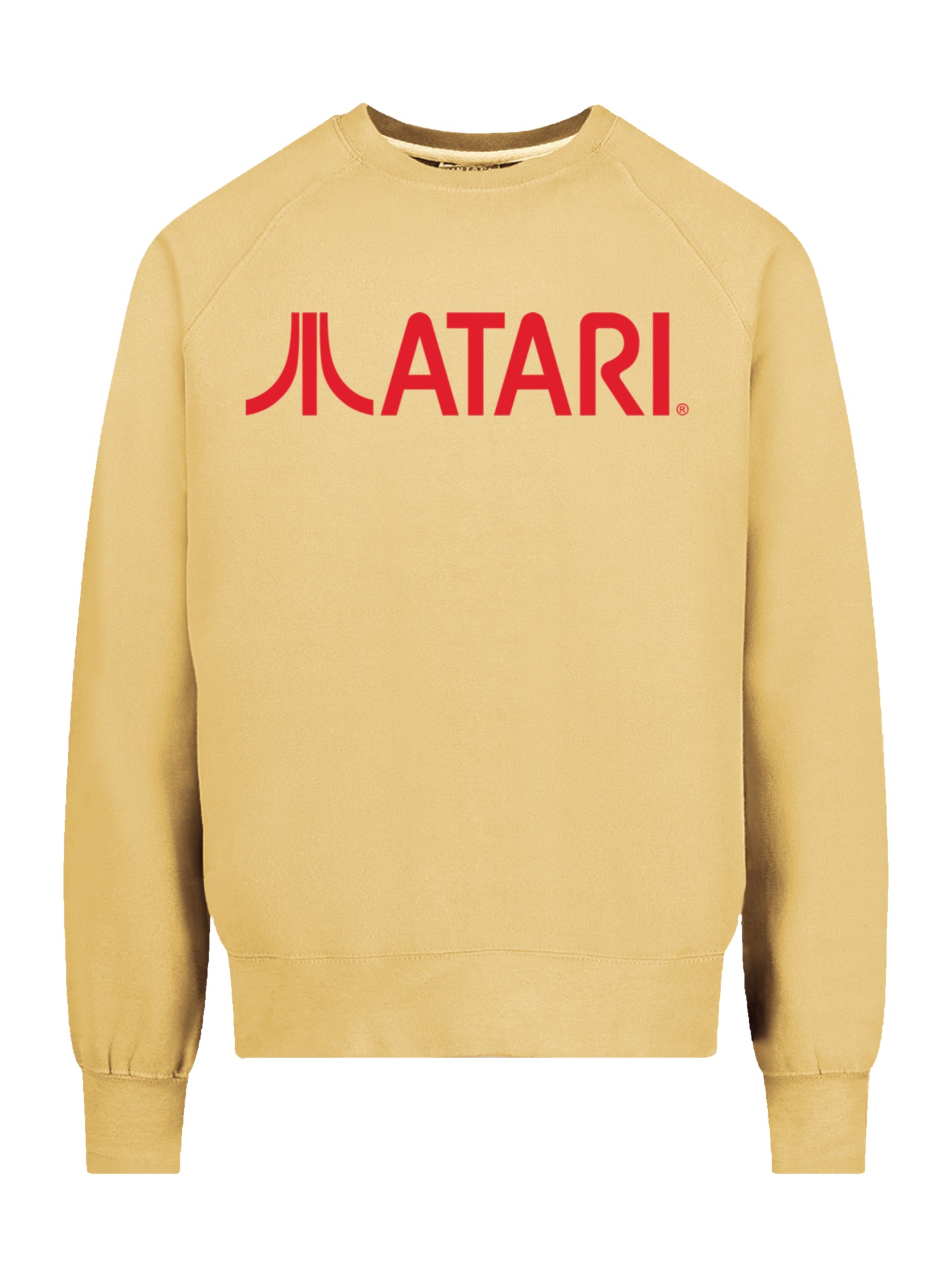 Atari Games Logo Red Retro Gaming Horizontal with Vintage Fleece Raglan Crew