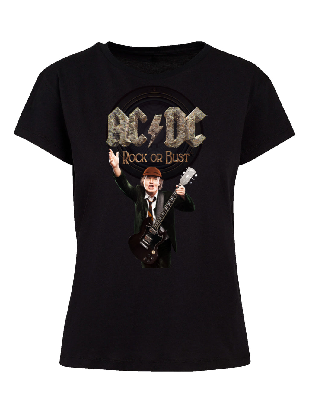 ACDC Rock ou Bust Angus Young avec des dames Box Tee