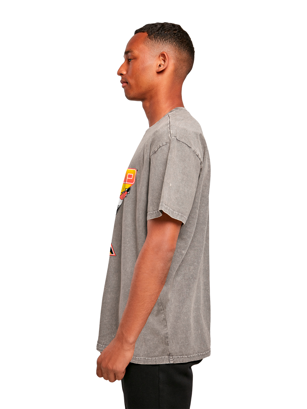 Missile Command Triple Shot Atari Retro Gaming with Acid Washed Heavy Oversize Tee