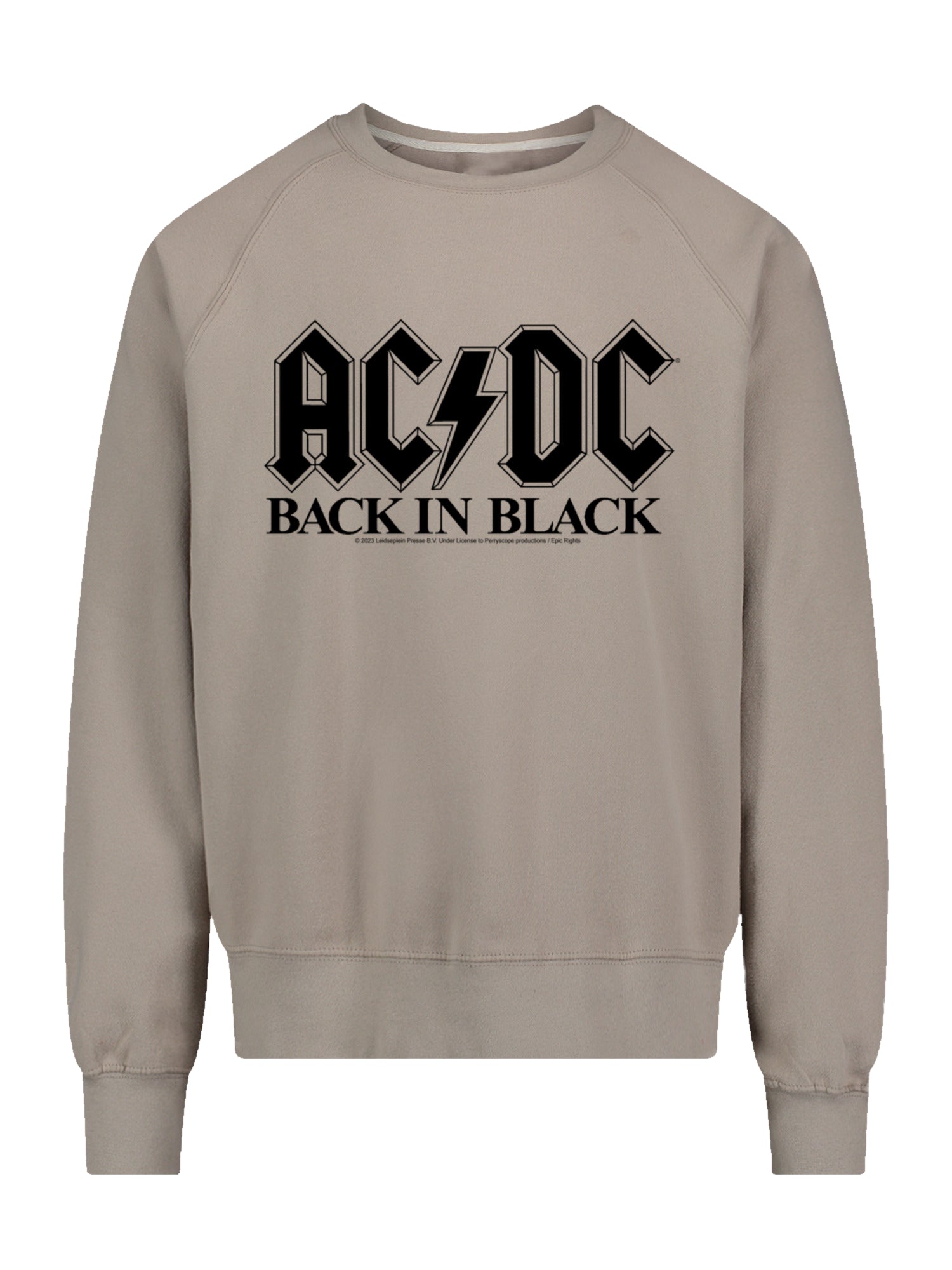 AC/DC Back in Black Logo con Vintage Fleece Raglan Crew