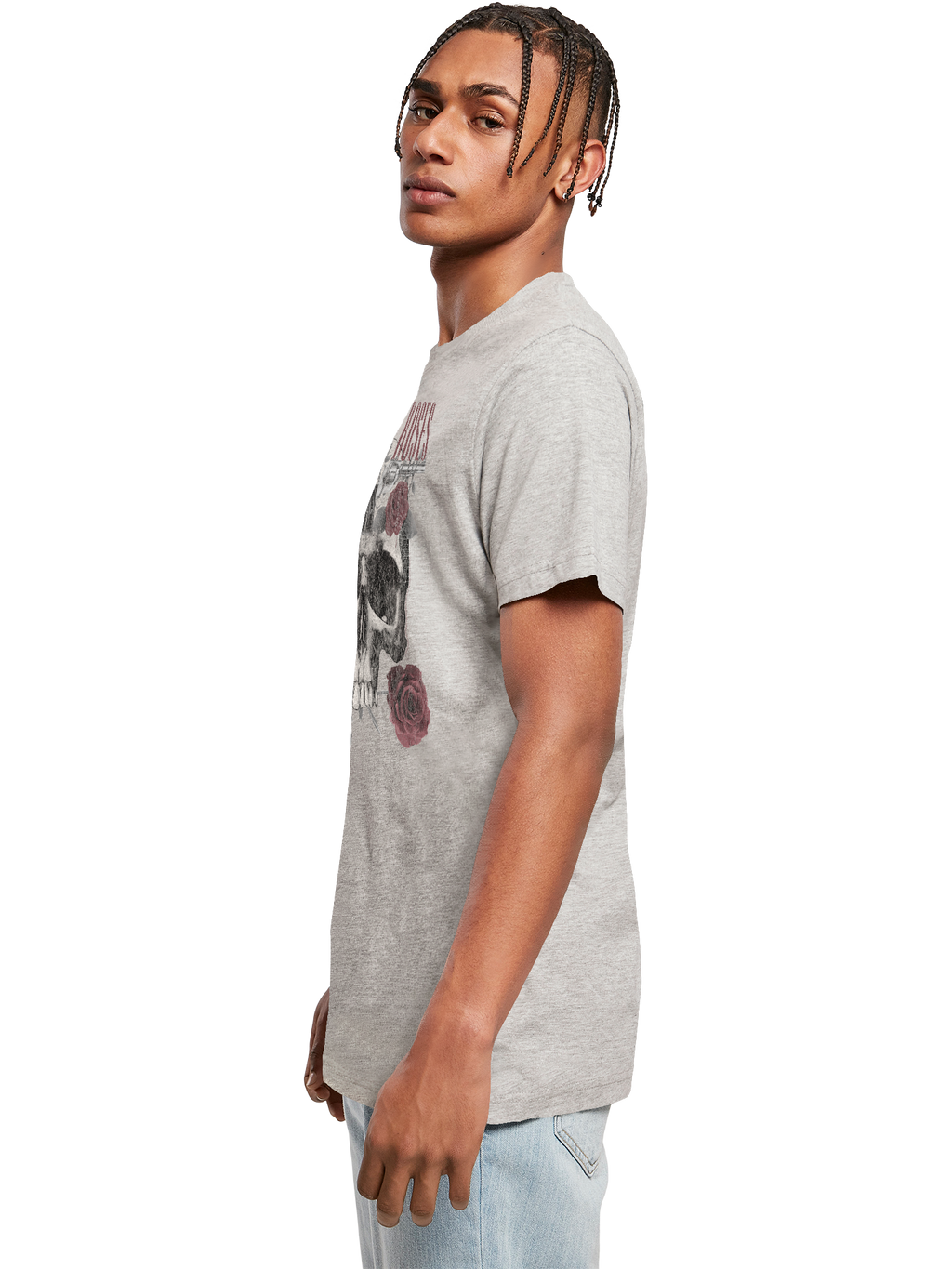 Guns N' Roses Roses Skull with T-Shirt Round Neck