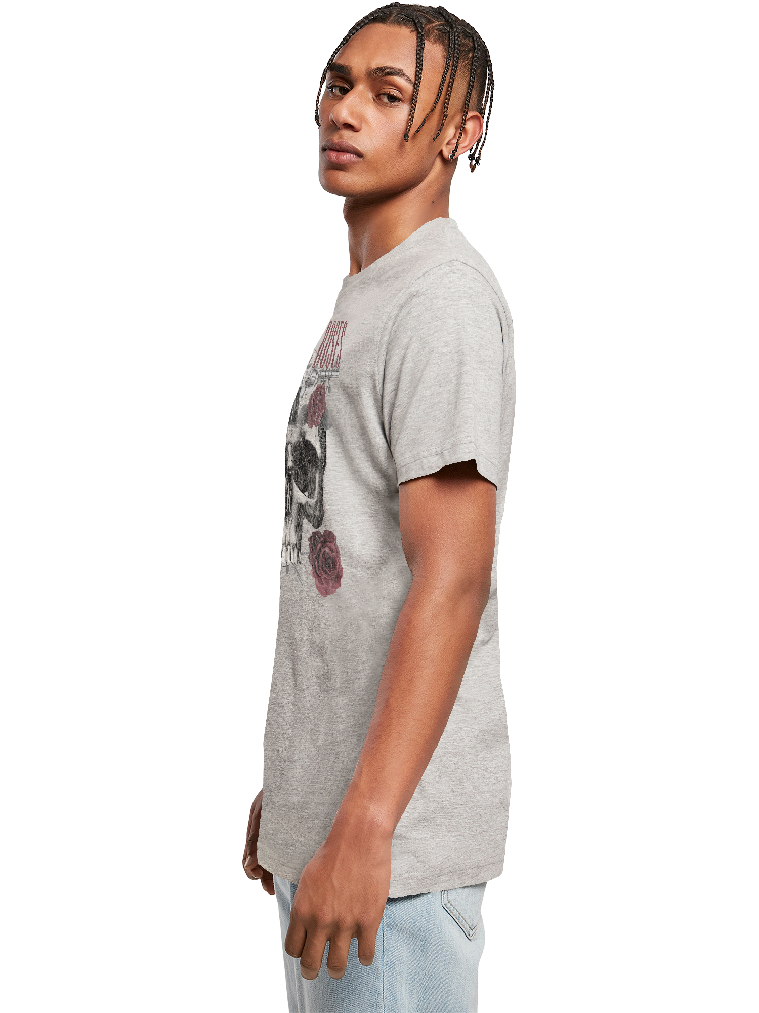 Guns N' Roses Roses Skull with T-Shirt Round Neck