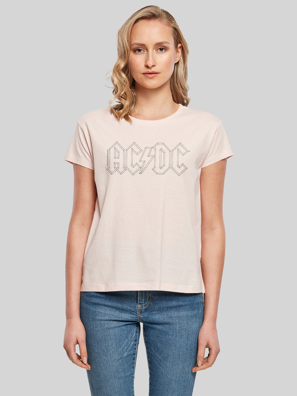 Camiseta de caja de logotipo de AC/DC Black Outline