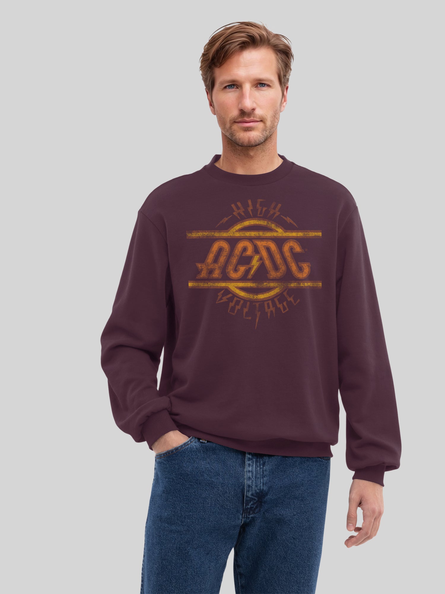 Sweat-shirt biologique pour hommes en difficulté à haute tension AC / DC