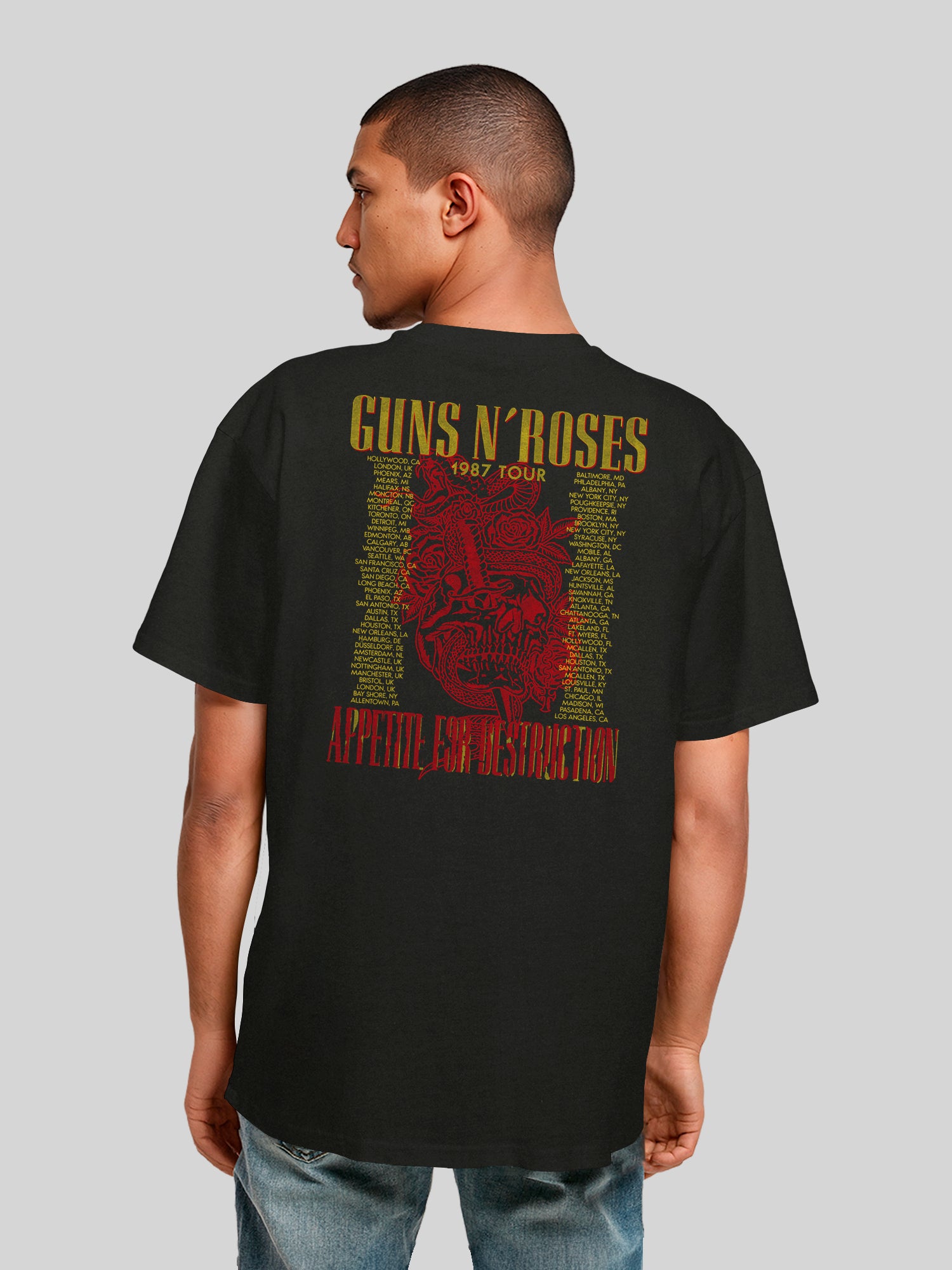 Guns N 'Roses 1987 Tour Vintage | T-shirt surdimensionné lourd