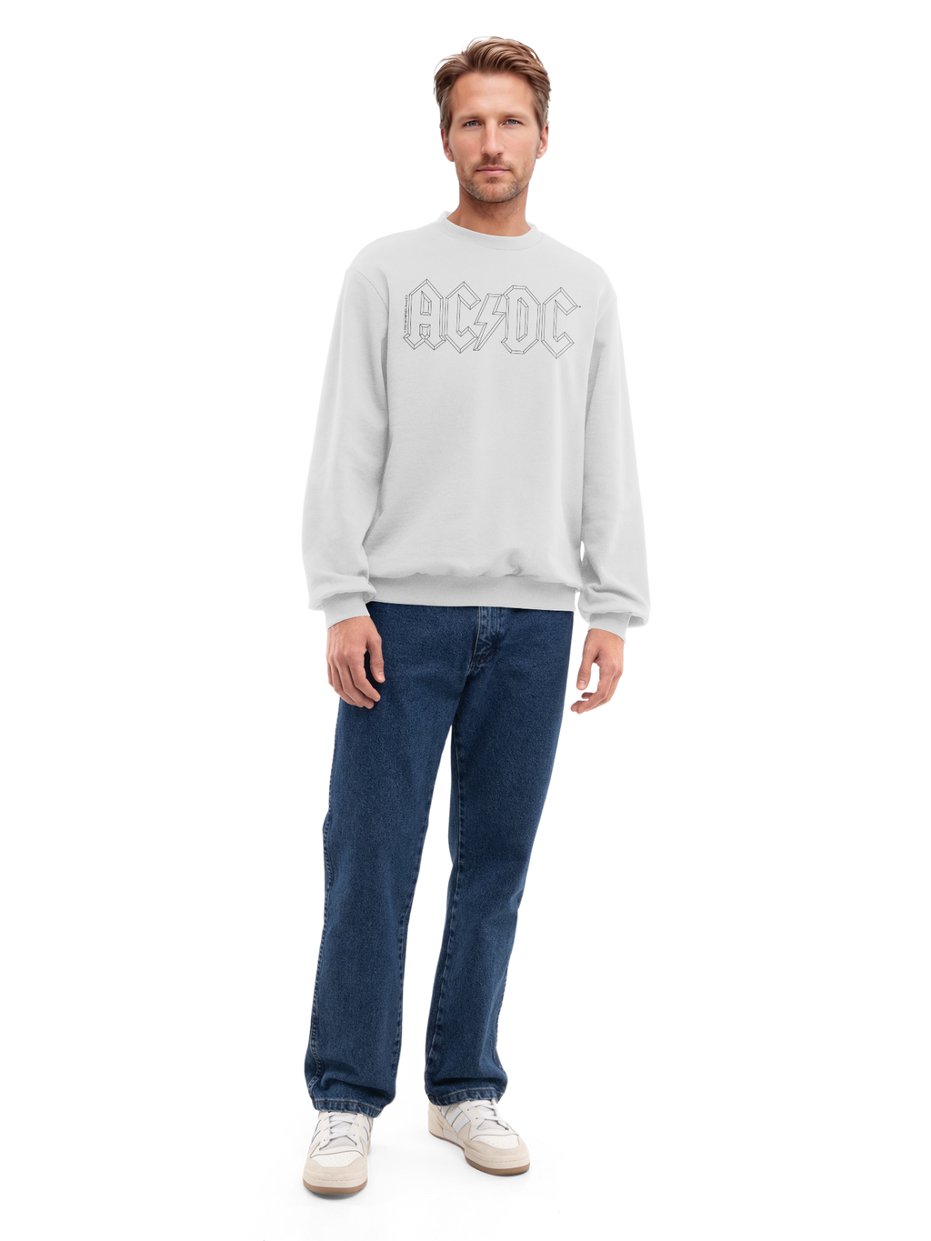 Sweat-shirt organique du logo AC / DC Black Outline