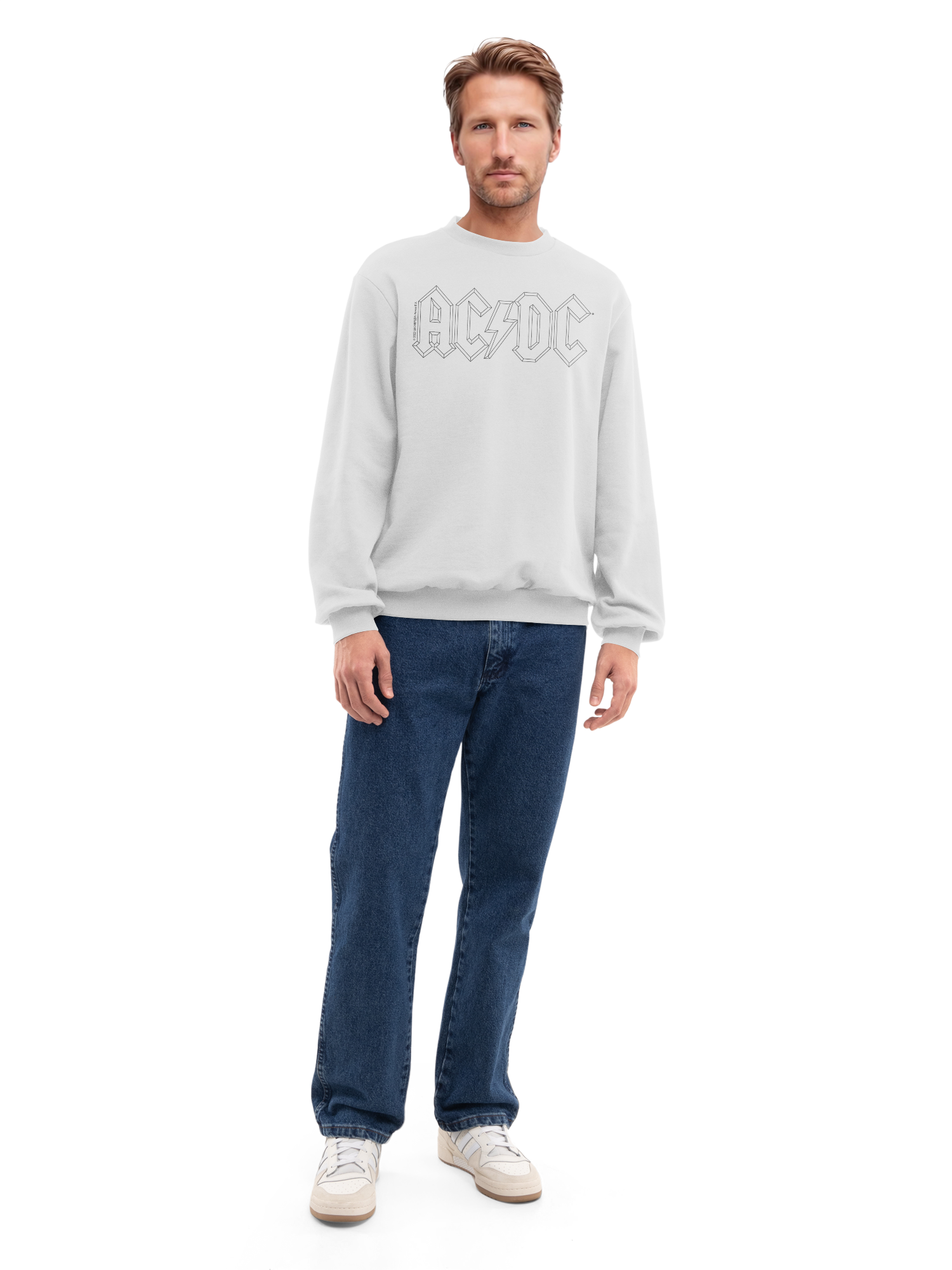 Sweat-shirt organique du logo AC / DC Black Outline