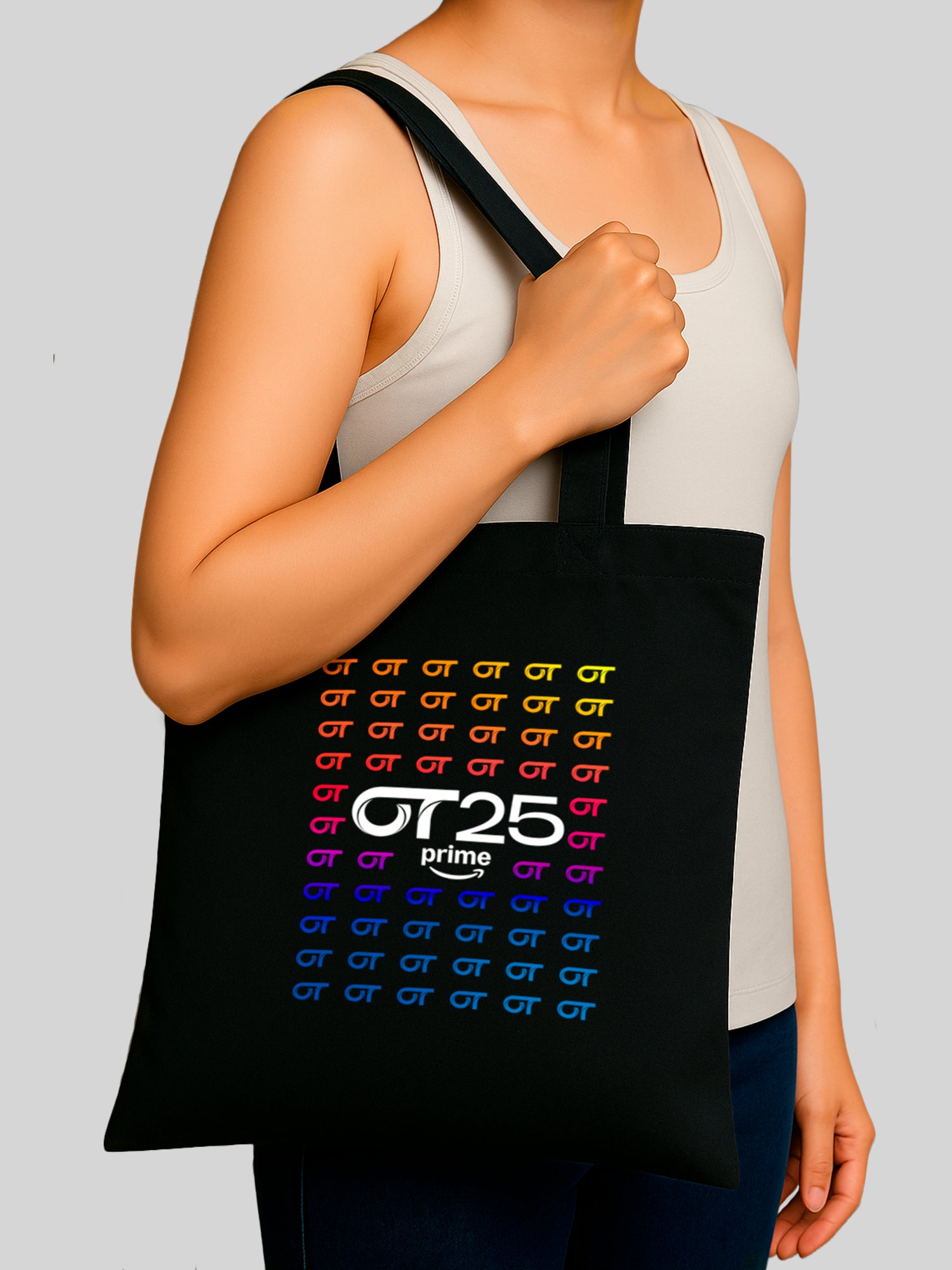 Logania Color Tote Negra avec sac pour la vie - poignées longues