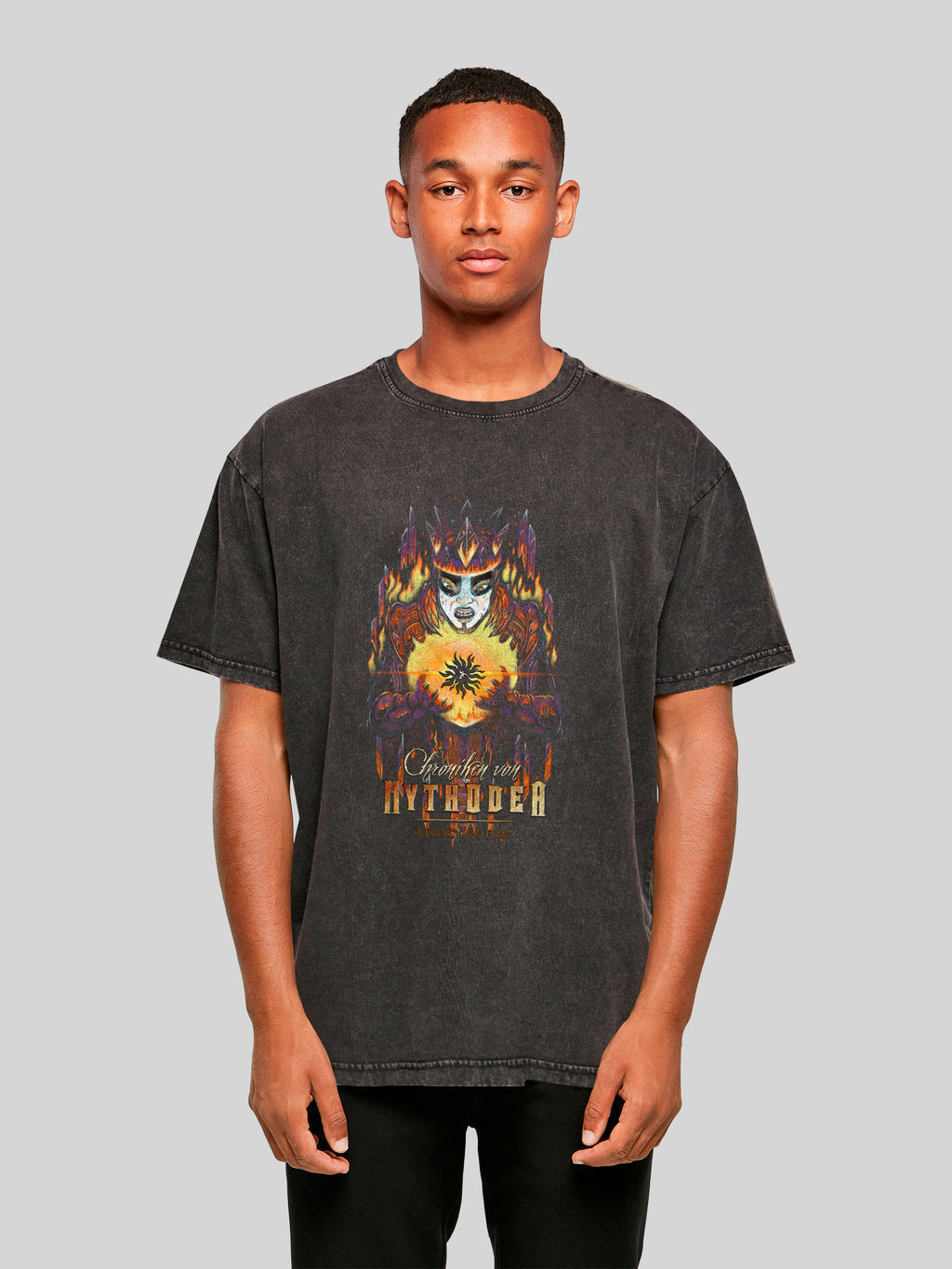 Chroniken 2025 mit säurwäschen schwerem übergroßem T -Shirt