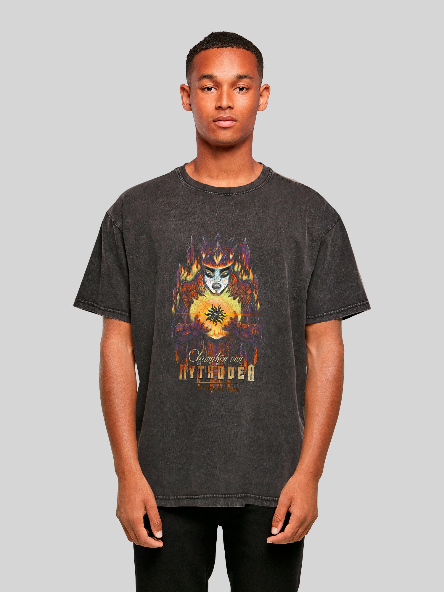 Crónicas 2025 con camiseta de gran tamaño pesado con ácido