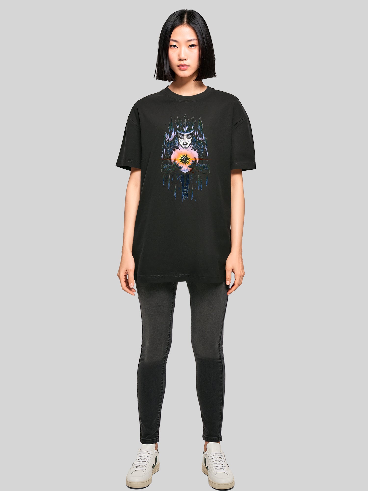 Crónicas de Mythodea 2025 Legado de fuego silenciado y Burgschneider Wht con damas tee de novio de gran tamaño