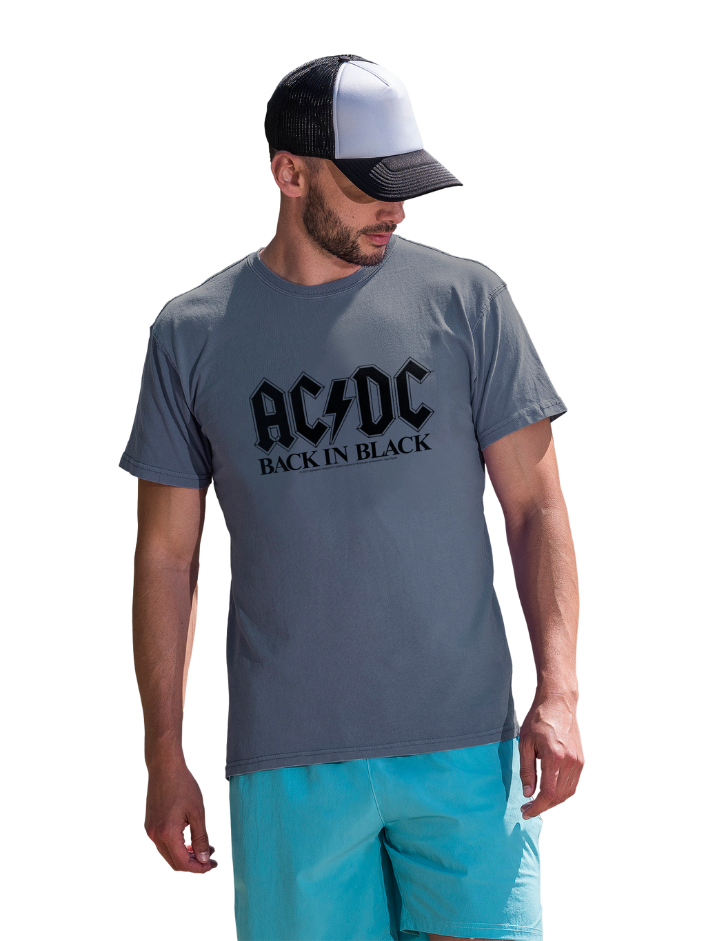 AC/DC Back In Black Logo with Coastal Color Tee